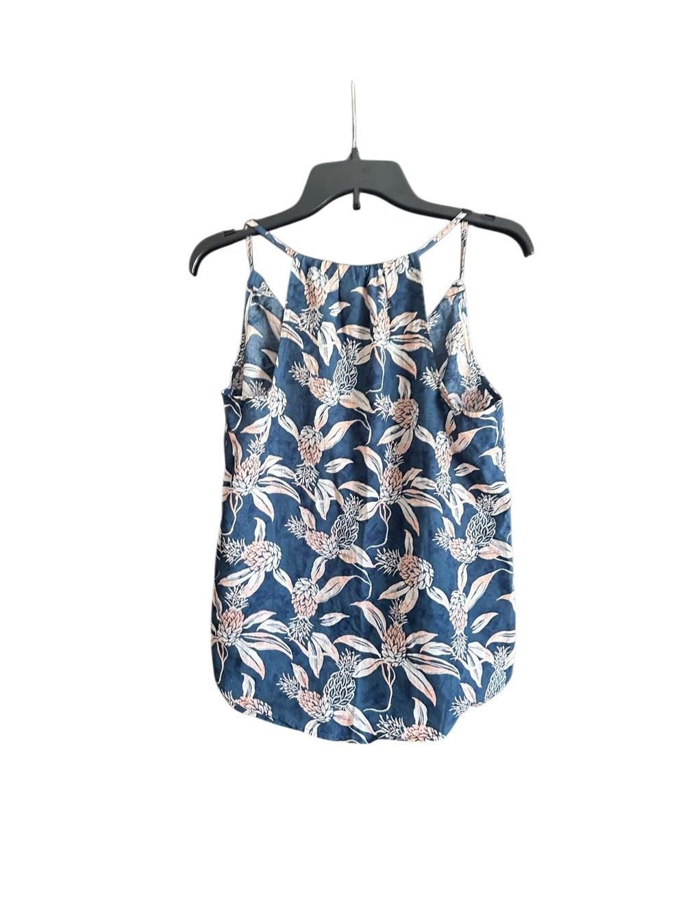 Gilligan & O'Malley Navy and Cream Floral Spaghetti Strap Cami. Size Medium - Picture 2 of 6